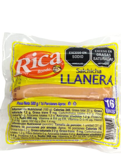 SALCHICHA LLANERA RICA X500 GRAMOS