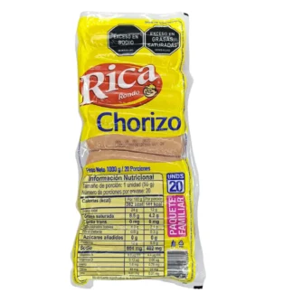 CHORIZO DE CERDO RICA X20 UNIDADES