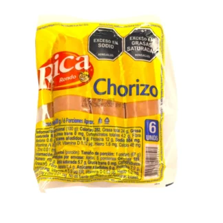 CHORIZO DE CERDO RICA X6 UNIDADES