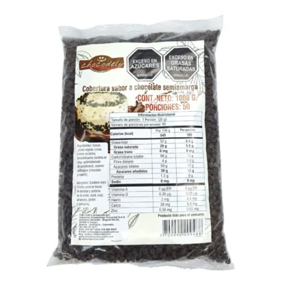 CHIP DE CHOCOLATE CHOCODELI X1000 GRAMOS