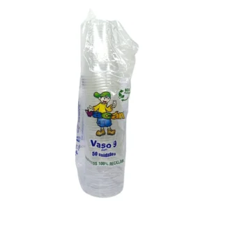 VASO DESECHABLE 9 ONZ TRANSPARENTE X 50 UNIDADES