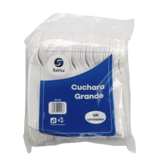 CUCHARA DESECHABLE GRANDE X100 UNIDADES