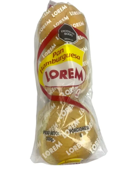 PAN HAMBURGUESA LOREM X6 UNIDADES